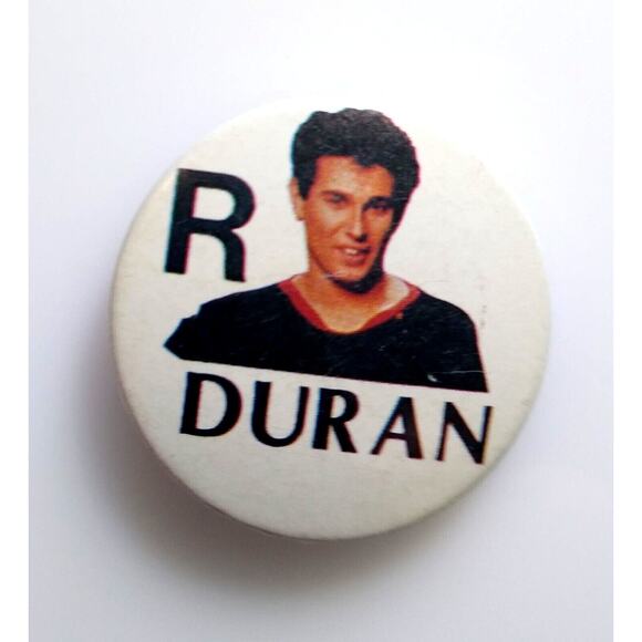 Duran Duran Roger Taylor Vintage 1980s Badge Button Pin Pop Rock New Wave Band R - Picture 1 of 2